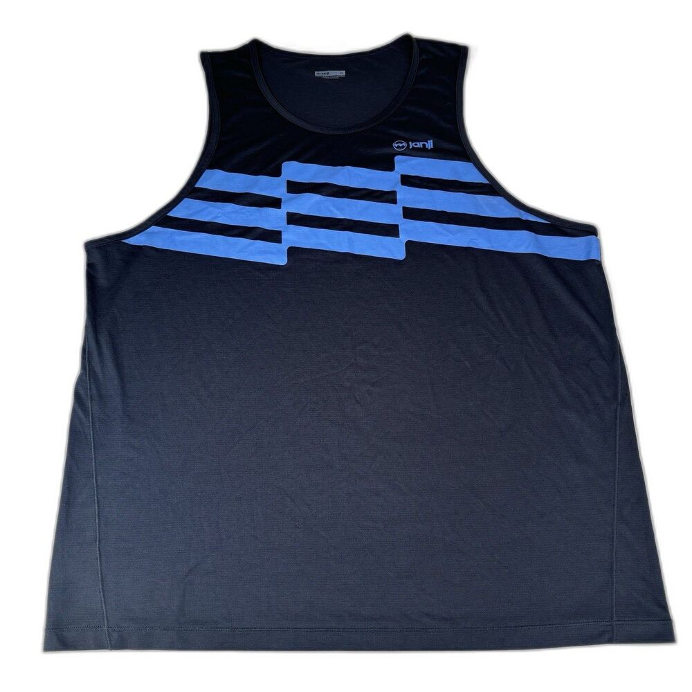 Janji Run All Day Black Tank Top Mens XL Reflective Gym Workout Run Hike Outdoor